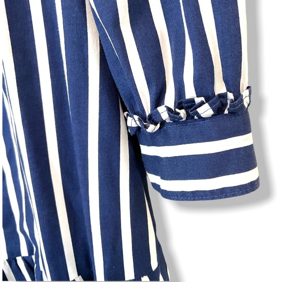 Draper James Loretta Navy and White Striped Cotton Dress - Picture 8 of 12
